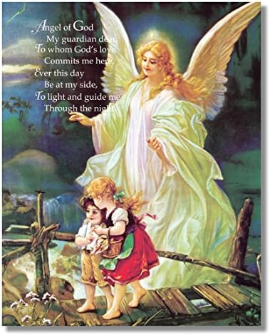 Őrangyal Isten Vers Gyermekek Védelme Art Print 8x10 Remek Ajándék Ötlet