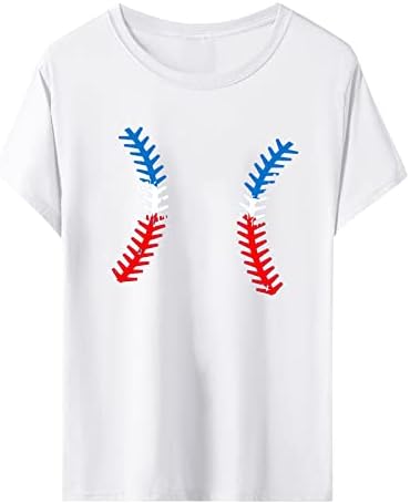 Női Sztreccs Póló Női Divat Póló Baseball Nyomtatás Rövid Ujjú Nyári Alkalmi Tunika Felső Női Blúzok