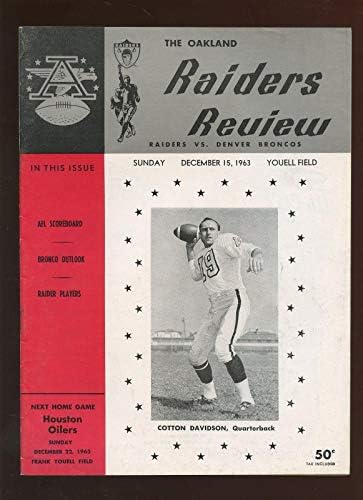 December 15 1963 AFL Program Denver Broncos az Oakland Raiders EXMT - NFL Programok