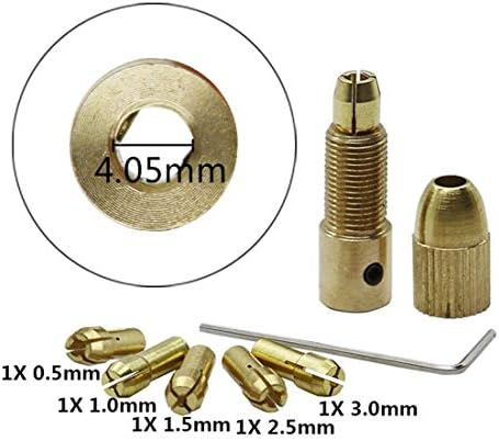 JF-XUAN Réz 0,5-3 mm Kis Elektromos Fúró Collet Micro Csavar fejezetének 4.05 mm-es fúrótokmány Készlet