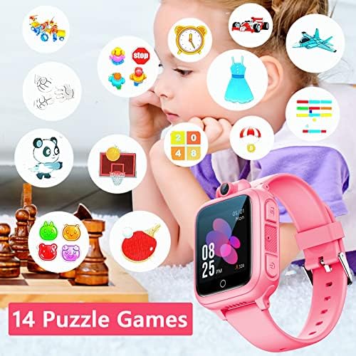 Intelligens karóra az Lány, Fiú, 14 Puzzle Játékok, MP3 Zene, Videó Lejátszó Kisgyermek óra Ébresztőóra