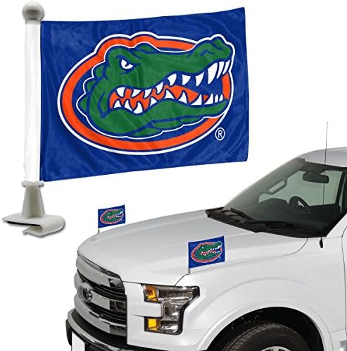 FANMATS 61901 Florida Aligátorok Nagykövet Autó Zászló - 2 Csomag Mini Auto Zászlók, 4 X 6in, Tökéletes