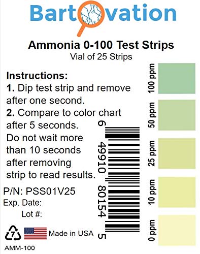 Ammónia tesztcsíkok 0-100 ppm [Üveg 25 Csík] az Ipari Alkalmazások