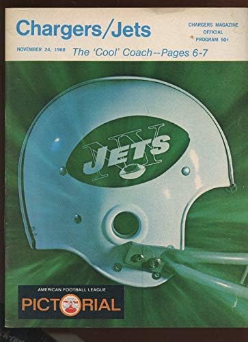 November 24 1968 AFL Program New York Jets a San Diego Chargers EX+ - NFL Programok
