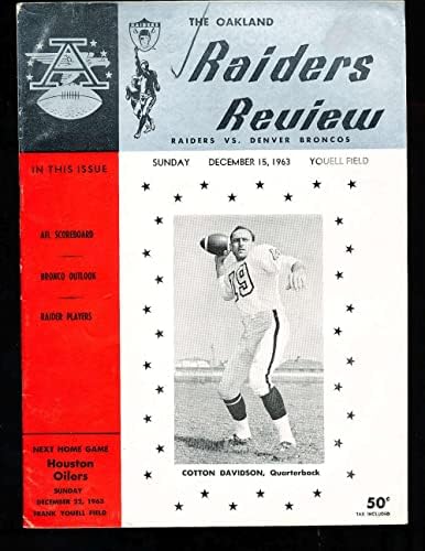 1963 12/15 Oakland Raiders vs Denver Broncos Foci Program ritka! - NFL Programok