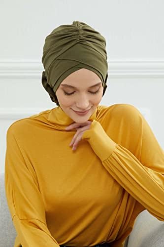 Aisha Design Azonnali Turbános Fejét Pakolások a Nők 95% Pamut Kendő Hidzsáb Húzott Design, a Kemoterápia