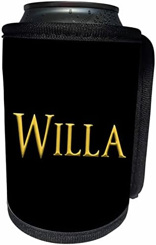 3dRose Willa népszerű lány neve az USA-ban. Sárga, fekete. - Lehet Hűvösebb Üveg Wrap (cc_353705_1)
