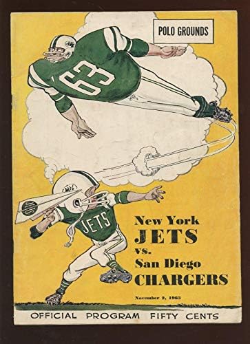 November 2 1963 AFL Program a San Diego Chargers a New York Jets VGEX - NFL Programok