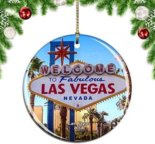 Weekino Amerika USA Jel Las Vegas-i Karácsony, karácsonyfa Dísz, Dekoráció Lógó Medál Dekoráció Város