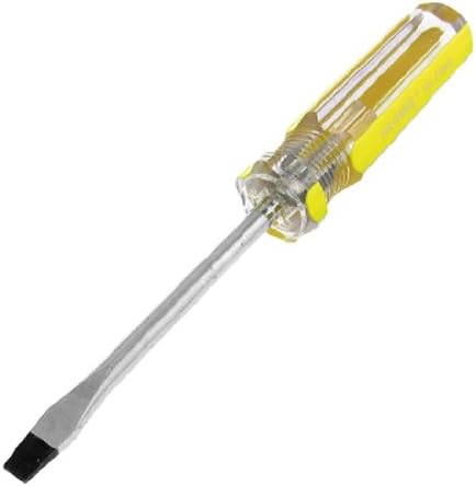 Aexit Sárga Műanyag Kézi Működtetésű Eszközök Kezelni, 5mm Mágneses Tipp 3in Tengely Lapos Csavarhúzó