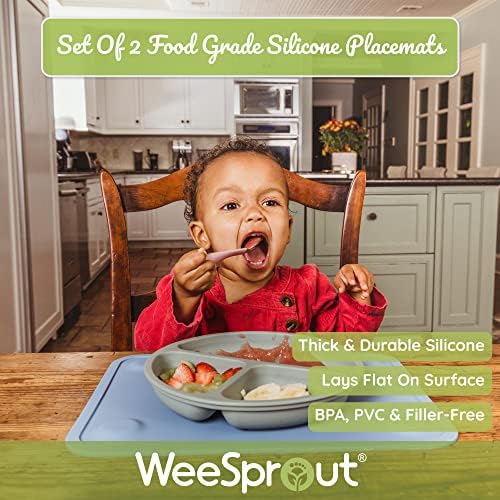 WeeSprout Szilikon Szívó Placemats a Csecsemők, Kisgyermekek & Gyerekek, Tartós Élelmiszer Minőségű Szilikon