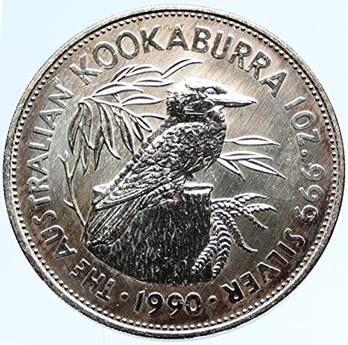 1990 AU 1990 AUSZTRÁLIA Kookaburra Madár Ausztrál 1oz BU 5 Dollárt Jó Hitelesített