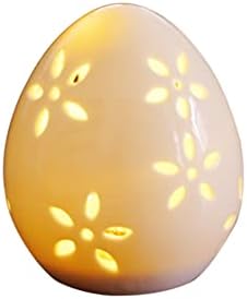QIAOIDEA Húsvéti Tojás, Fehér Tojás LED Lámpa a vendégeknek, Procelain Tojás Virág Kivájt Design, Egyedi