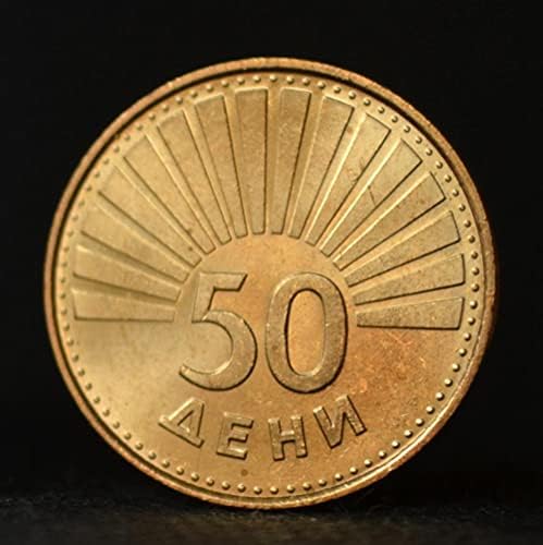Macedón Érmék 50 Ne 1993-as Kiadás KM1 Madarak 21,5 mm
