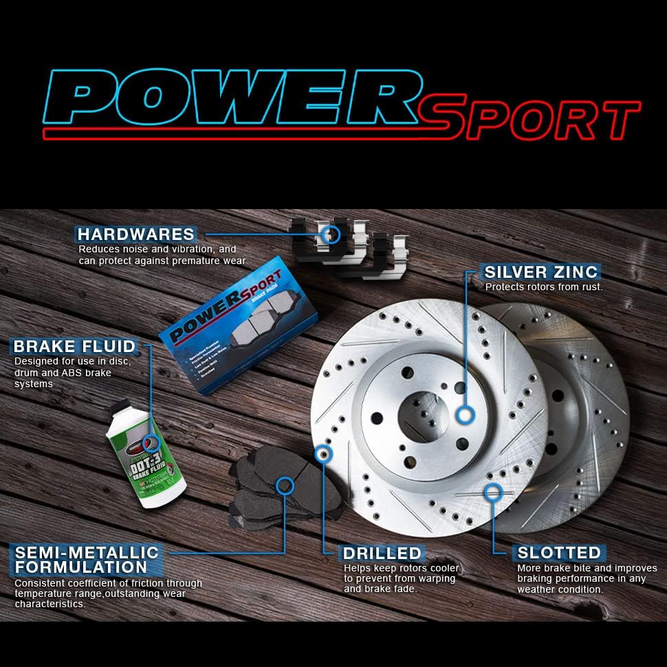Power Sport Első Fékek pedig Rotorok Készlet |Első fékbetétek| Fék Mellett pedig Párna| Félig Fémes fékbetétek,