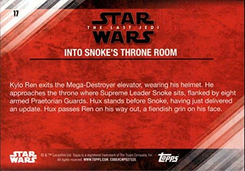 2018 Topps Star Wars-Az Utolsó Jedi Sorozat 217 A Snoke Trónja Szoba Film Gyűjthető Trading Card