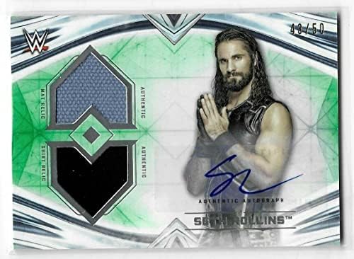 Seth Rollins 2020 Topps Vitathatatlan WWE Autogramot Kettős Ereklye Kártya DRA-SR 43/50 - Dedikált Birkózás