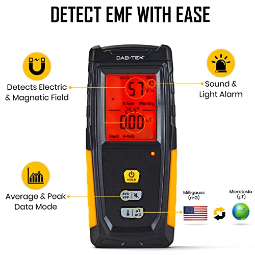 3-az-1-DAB-TEK EMF Mérő - EMF Érzékelő, Könnyen használható Sugárzás Érzékelő Kimutatására EMF Otthon,