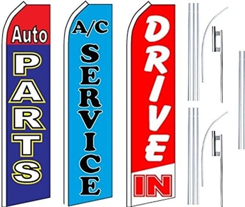 Auto Shop Szolgáltatások Super Zászló 3 Pack & Lengyelek-autóalkatrész-HÁLÓZATI Szolgáltatás-Meghajtó