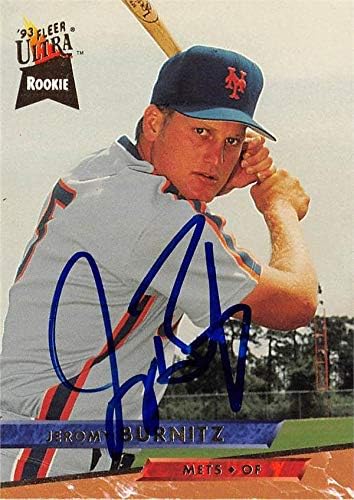 Autogramot Raktár 586796 Jeremy Burnitz Dedikált Baseball Kártya - New York Mets SC 1993 Fleer Ultra -