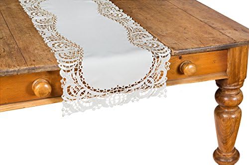 Xia Haza Divat Finom Csipke asztali Futó, 16 Hüvelykes által 34-Es, Fehér
