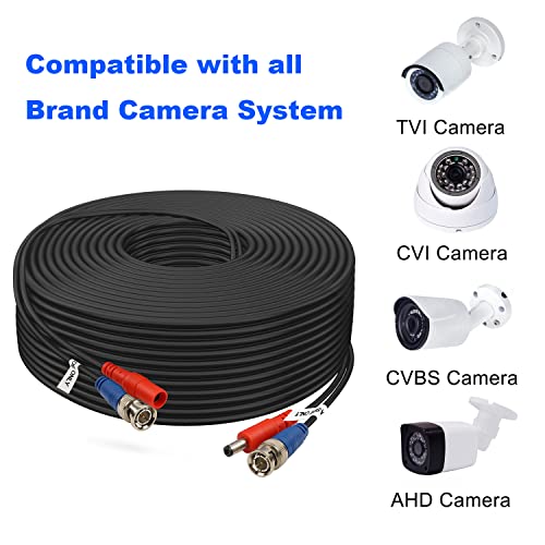 Aimyzii BNC Kábel 200ft 1 Csomag BNC Video Kábel,All-in-One Videó Kamera Kábel, CCTV Kamera, DVR Biztonsági
