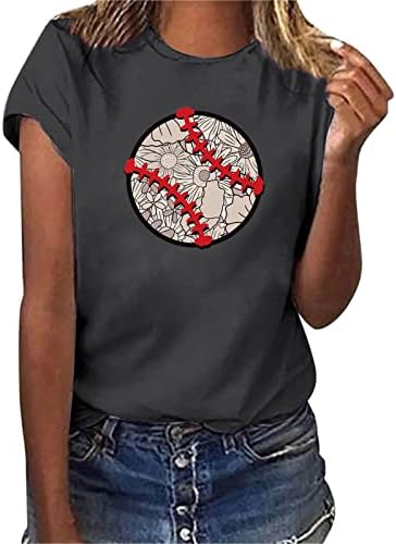 Női Rövid Ujjú, Laza Alkalmi Tee Női Alkalmi Baseball Nyomtatás, Rövid Ujjú, A Legénység Nyak, Laza Tshirt