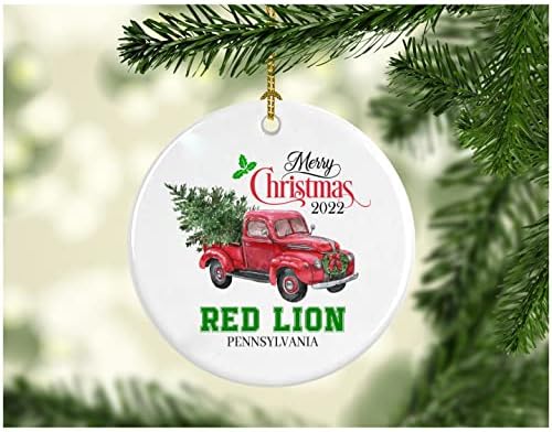 Karácsonyi Dekoráció Fa Boldog Karácsonyt 2022 Vörös Oroszlán Pennsylvania Dísz, Vicces Ajándék, Karácsonyi