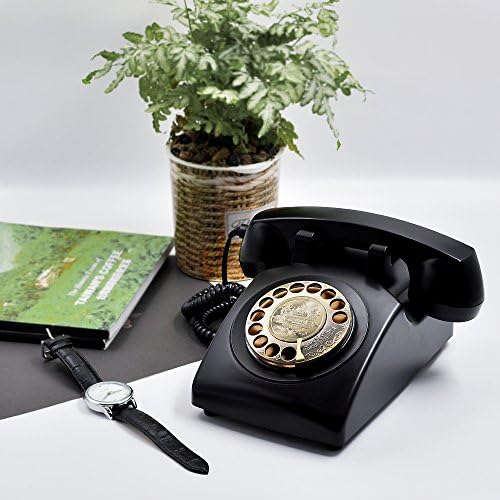 IRISVO Retro Rotary Telefon, Vezetékes telefon, Vezetékes Telefon Régimódi Forgó Tárcsa Vezetékes Telefon,