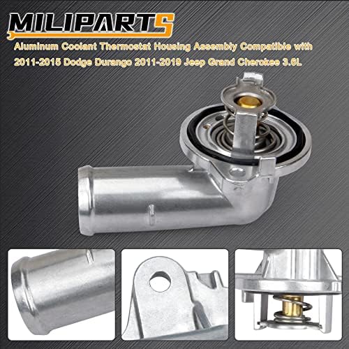 MILIPARTS Alumínium Hűtőközeg Termosztát Ház Közgyűlés Kompatibilis 2011-2015 Dodge Durango 2011-2020