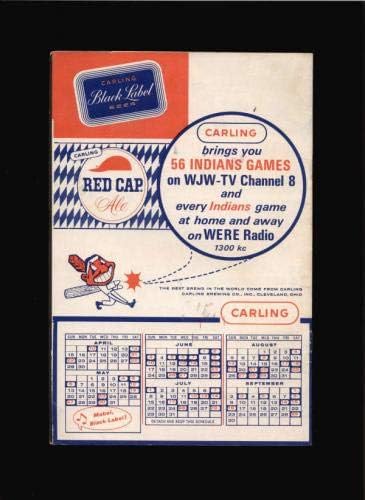 1962 Indiánok Vs Tigrisek Hivatalos Scorecard Lot1473 - MLB Programok